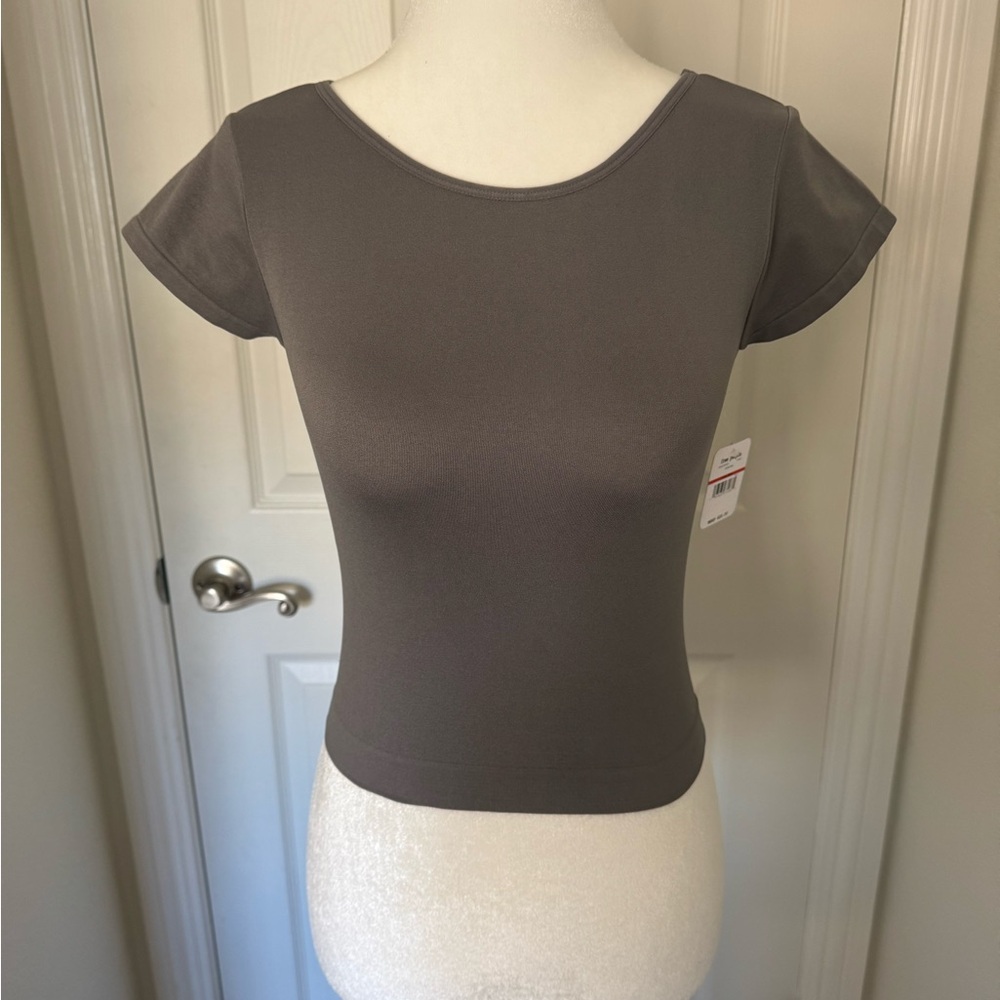 Free People Cap Sleeve Crop Tee